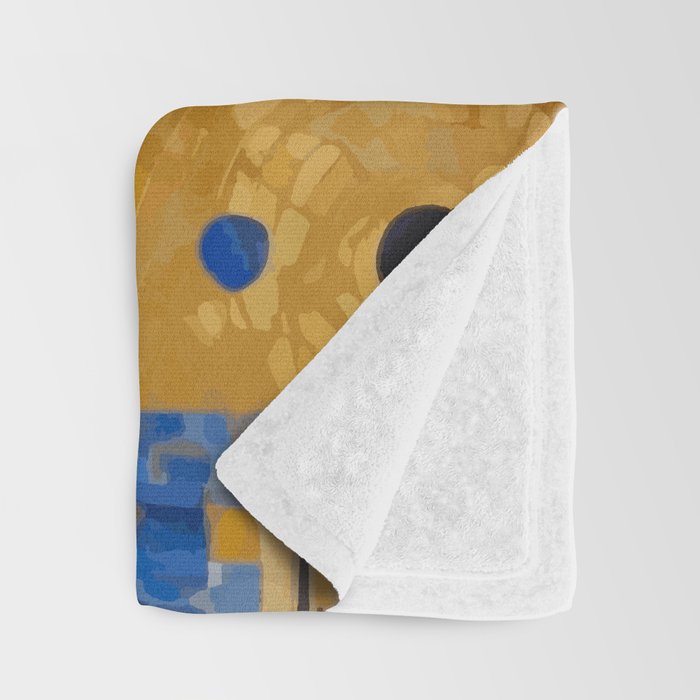 Gustav Klimt Style Dog with Blue and Gold Costume Throw Blanket Gallery Image 3
