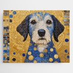 Gustav Klimt Style Dog with Blue and Gold Costume Jigsaw Puzzle Gallery Image 1