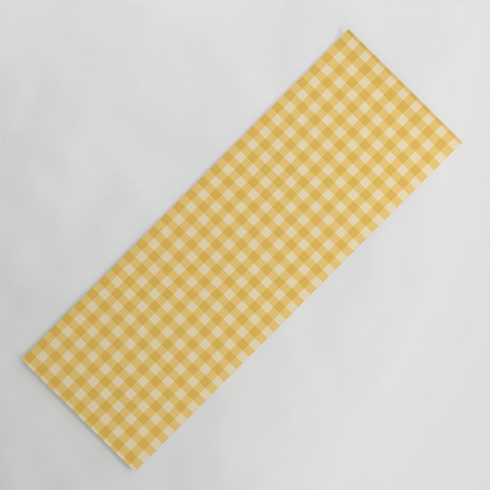 Gingham Plaid Pattern - Sunshine Yellow Yoga Mat Gallery Image 1