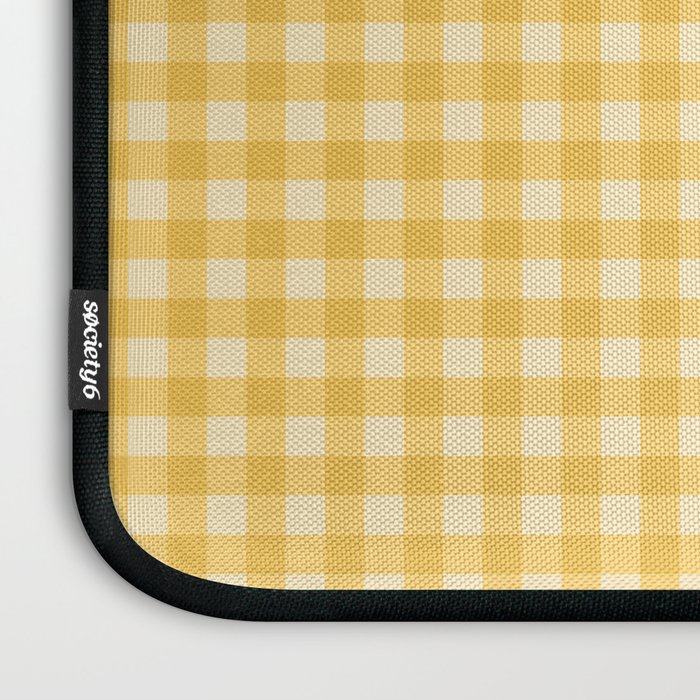 Gingham Plaid Pattern - Sunshine Yellow Laptop Sleeve Gallery Image 3