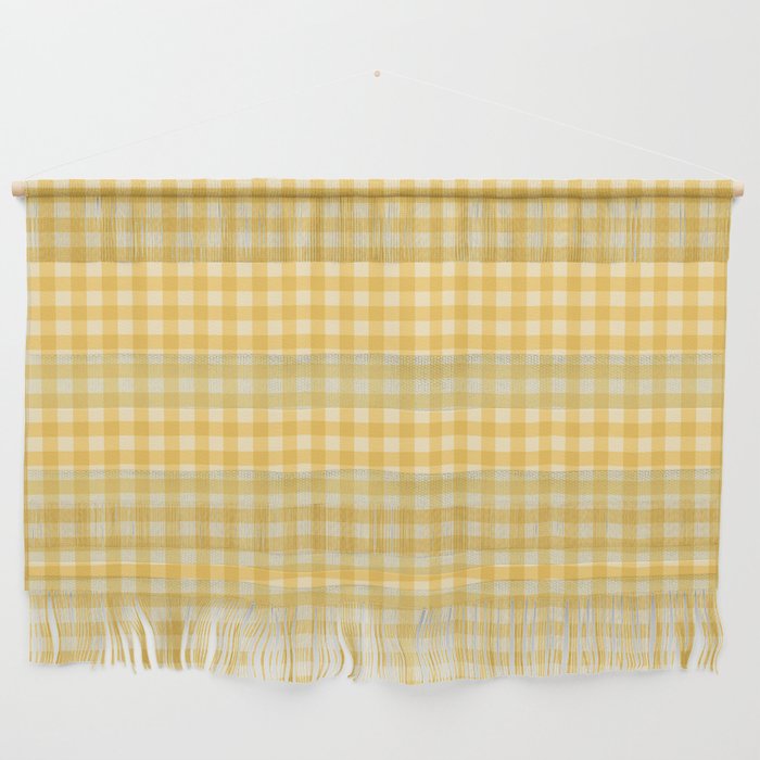 Gingham Plaid Pattern - Sunshine Yellow Wall Hanging Gallery Image 1
