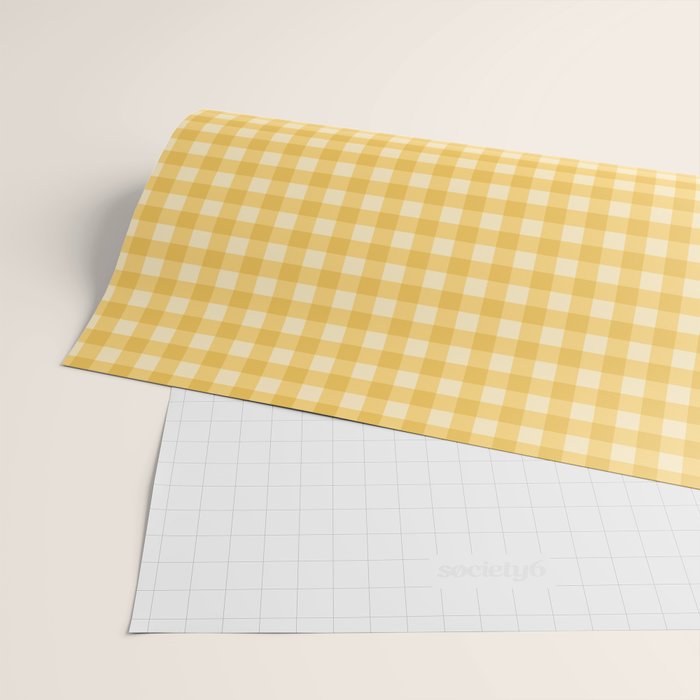 Gingham Plaid Pattern - Sunshine Yellow Wrapping Paper Gallery Image 2