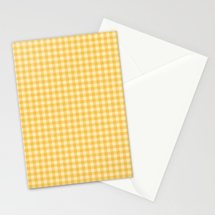 Gingham Plaid Pattern - Sunshine Yellow Stationery Card Gallery Image 2