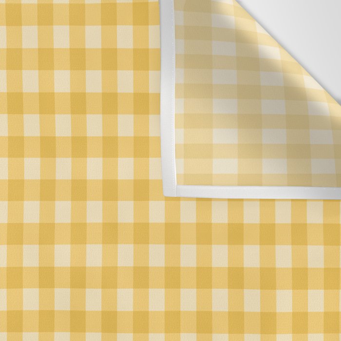 Gingham Plaid Pattern - Sunshine Yellow Wall Tapestry Gallery Image 3