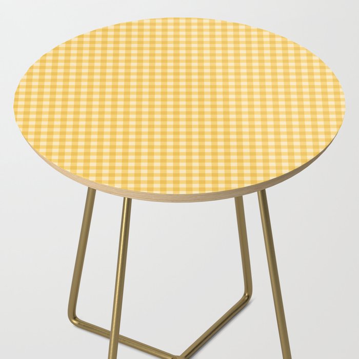 Gingham Plaid Pattern - Sunshine Yellow Side Table Gallery Image 2
