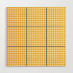Gingham Plaid Pattern - Sunshine Yellow Wood Wall Art Gallery Image 1