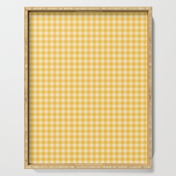 Gingham Plaid Pattern - Sunshine Yellow Serving Tray Gallery Image 1