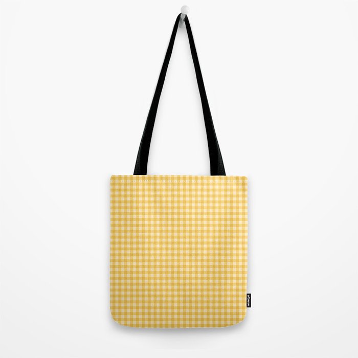 Gingham Plaid Pattern - Sunshine Yellow Tote Bag Gallery Image 2