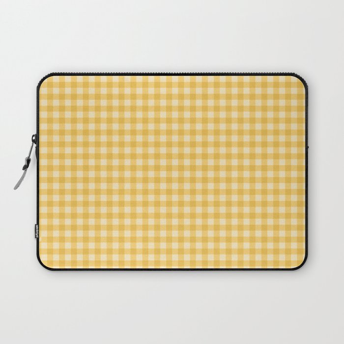 Gingham Plaid Pattern - Sunshine Yellow Laptop Sleeve Gallery Image 1