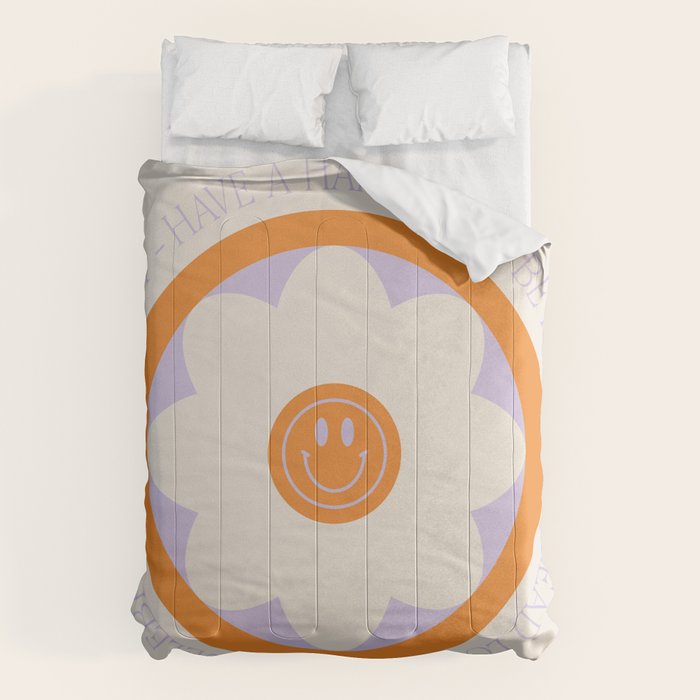 Have a Happy Life Lilac and Orange Comforter Gallery Image 6