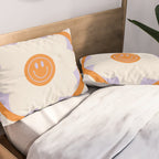 Have a Happy Life Lilac and Orange Pillow Sham Gallery Image 2
