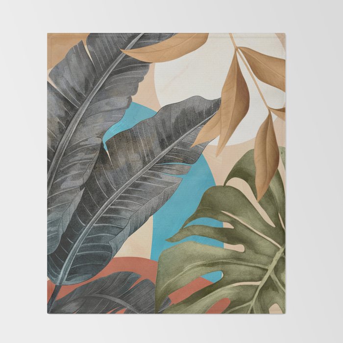 Abstract Tropical Art 16 Throw Blanket Gallery Image 2