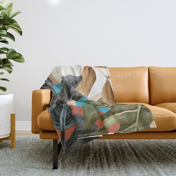 Abstract Tropical Art 16 Throw Blanket Gallery Image 1