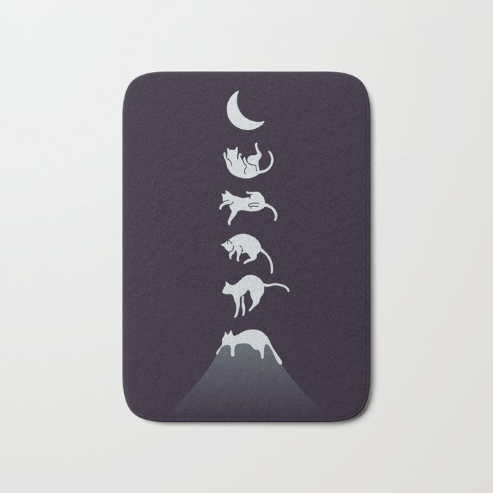 Cat Landscape 103: Falling Cat Moon Bath Mat Gallery Image 1