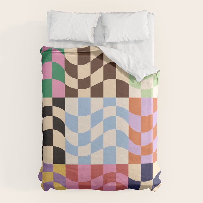 Colorful Checker Patchwork Duvet Cover Gallery Image 6