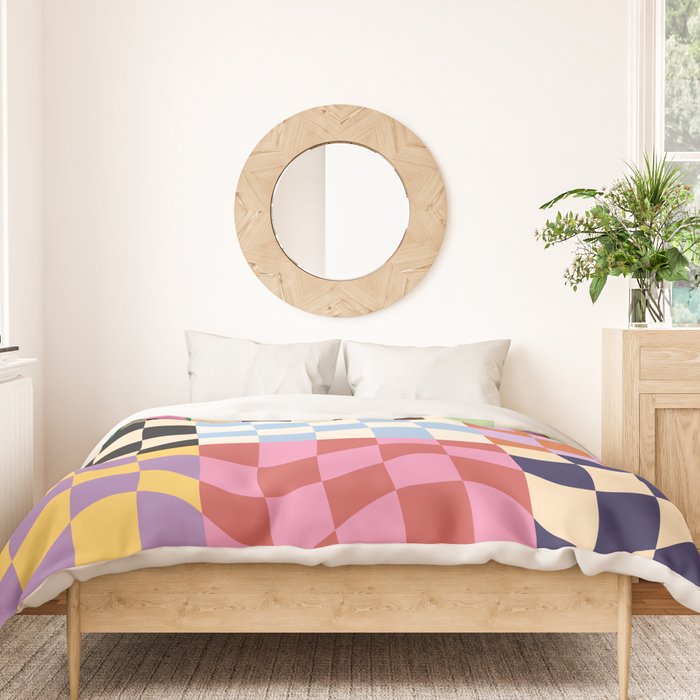 Colorful Checker Patchwork Duvet Cover Gallery Image 3