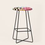 Colorful Checker Patchwork Stool Gallery Image 1