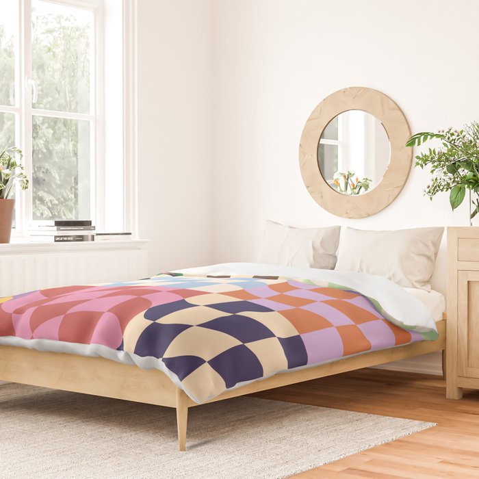 Colorful Checker Patchwork Duvet Cover Gallery Image 2