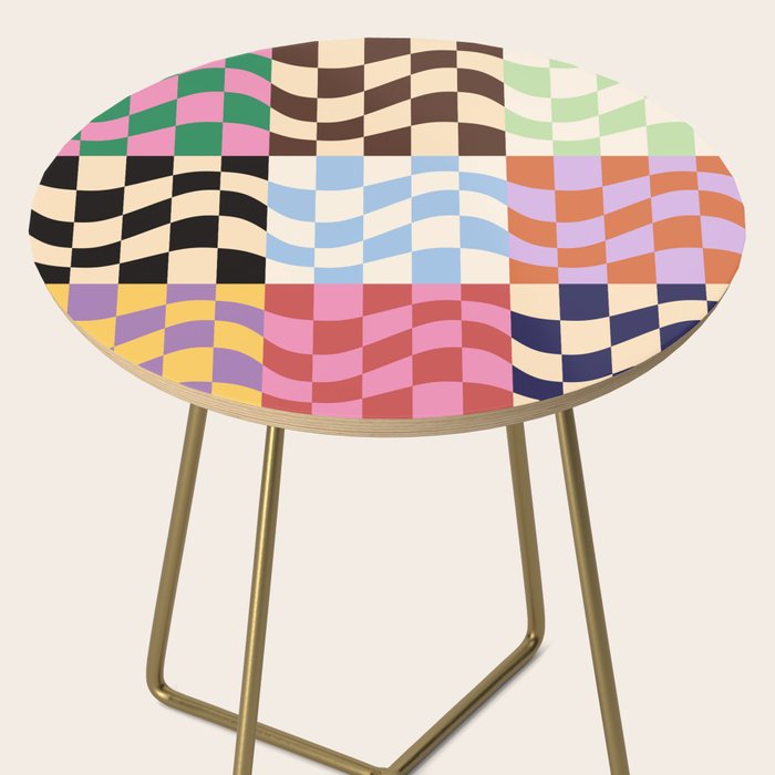 Colorful Checker Patchwork Side Table Gallery Image 2