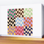 Colorful Checker Patchwork Wall Mural Gallery Image 2
