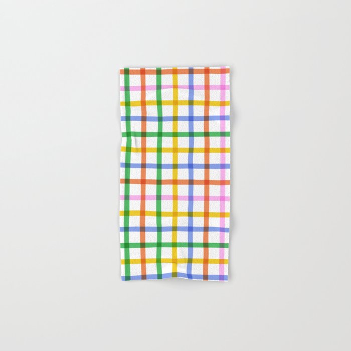 Colorful plaid line grid pattern Bath Towel Gallery Image 1