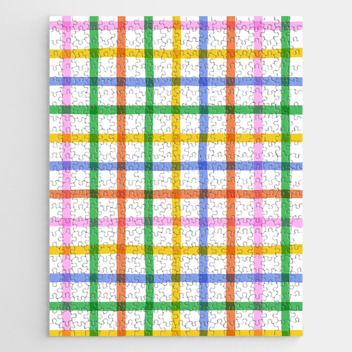 Colorful plaid line grid pattern Jigsaw Puzzle Gallery Image 1
