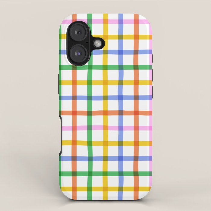 Colorful Plaid Line Grid Pattern Iphone Case
