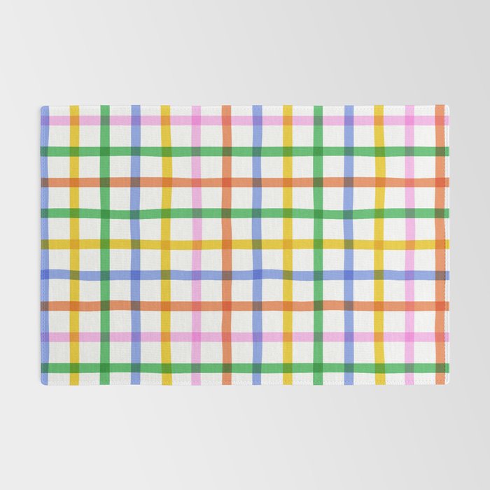 Colorful plaid line grid pattern Rug Gallery Image 2