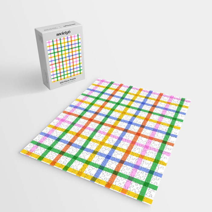 Colorful plaid line grid pattern Jigsaw Puzzle Gallery Image 2