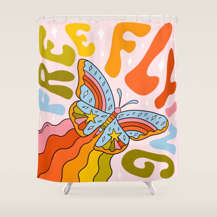 Free Flying Shower Curtain Gallery Image 1