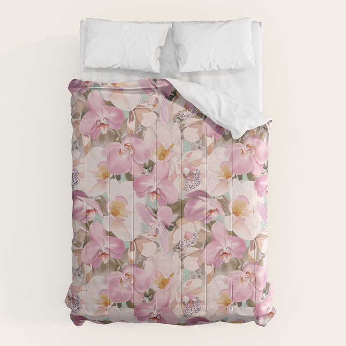 Lush Pink Tropical Flowers I Comforter Gallery Image 1