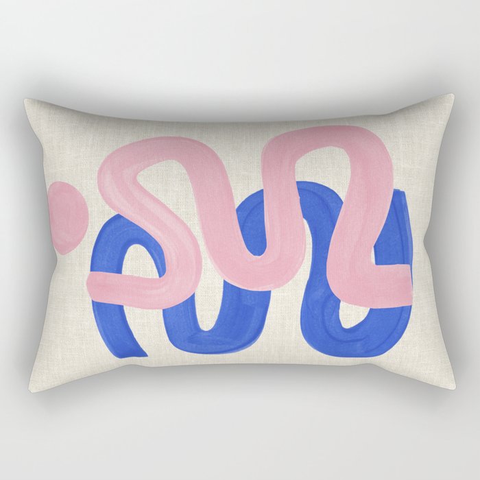 Pink Wiggle Embrace Rectangular Pillow Gallery Image 2