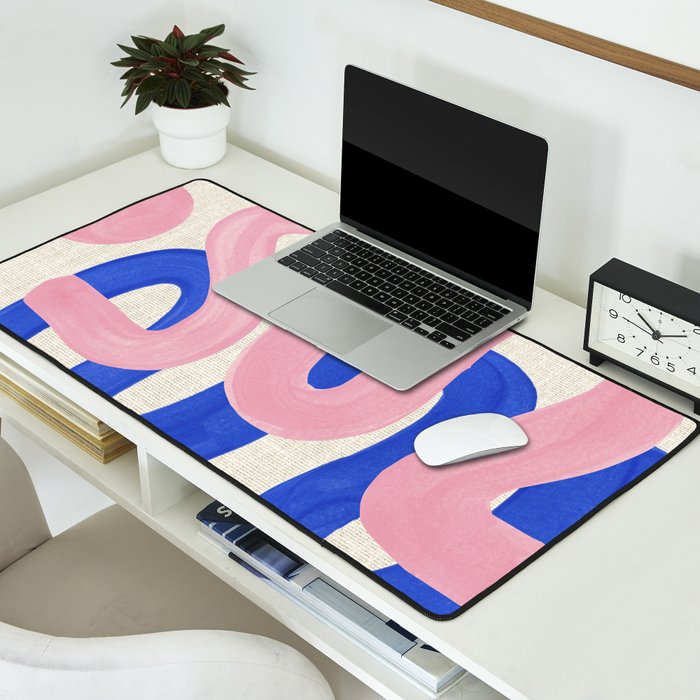 Pink Wiggle Embrace Desk Mat Gallery Image 2