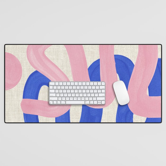 Pink Wiggle Embrace Desk Mat Gallery Image 1