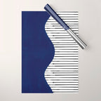 Lines and Wave (Blue) Wrapping Paper Gallery Image 1