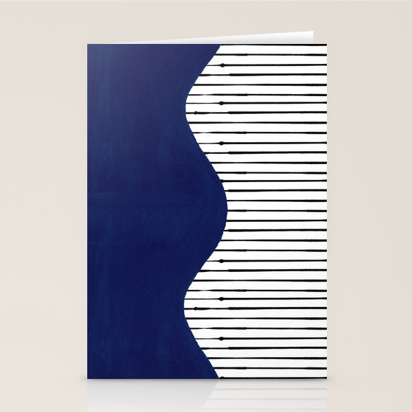 Lines and Wave (Blue) Stationery Card Gallery Image 2