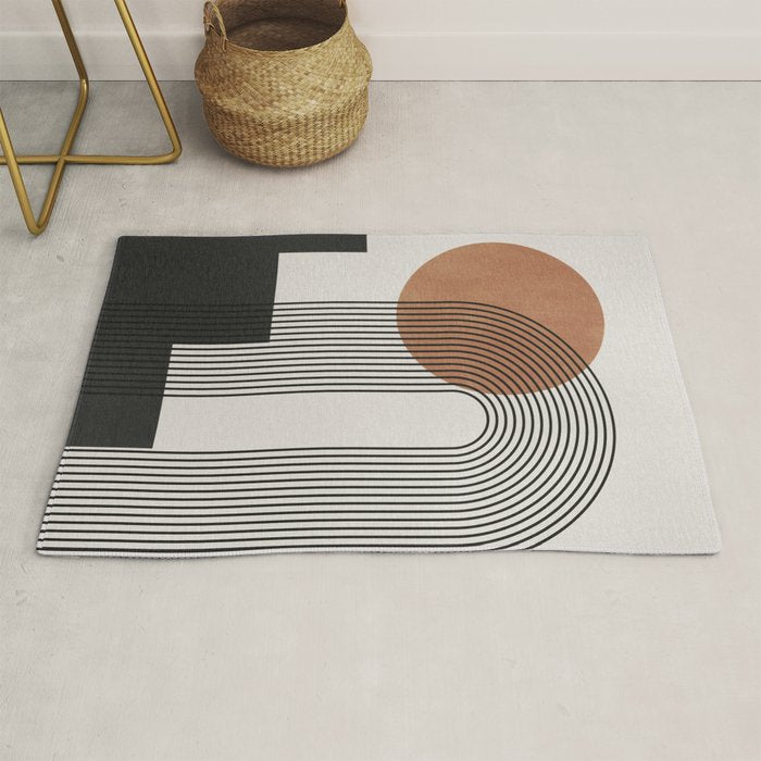 Mid Century Abstract Geometric 5 Rug Gallery Image 1