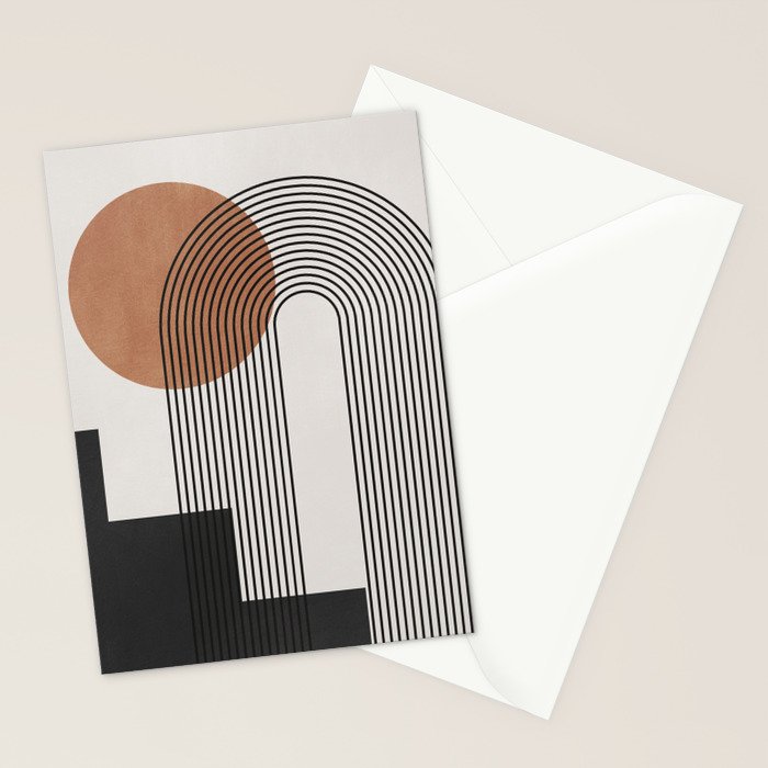 Mid Century Abstract Geometric 5 Stationery Card Gallery Image 2