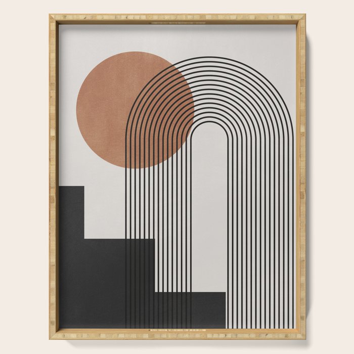Mid Century Abstract Geometric 5 Serving Tray Gallery Image 1