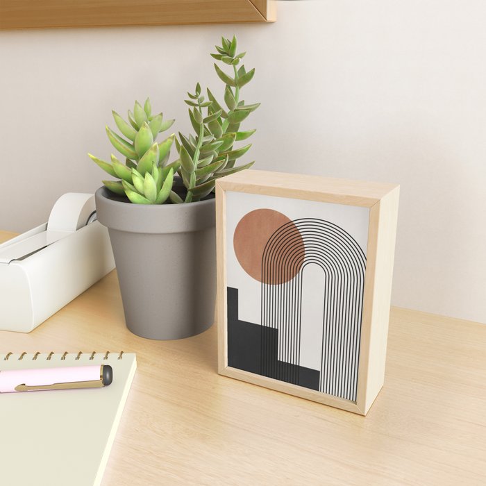 Mid Century Abstract Geometric 5 Mini Art Print Gallery Image 2