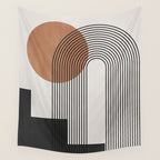 Mid Century Abstract Geometric 5 Wall Tapestry Gallery Image 4