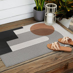 Mid Century Abstract Geometric 5 Outdoor Rug Gallery Image 2