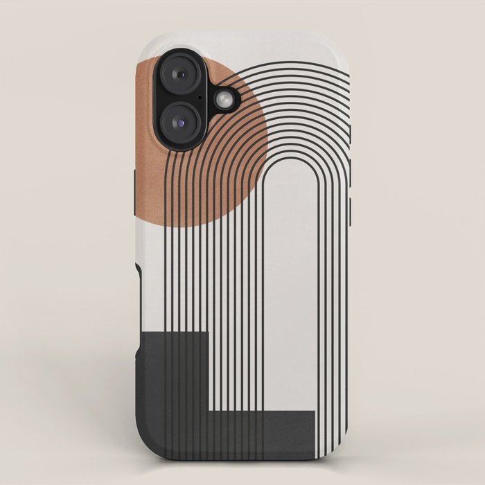 Mid Century Abstract Geometric 5 iPhone Case Gallery Image 1