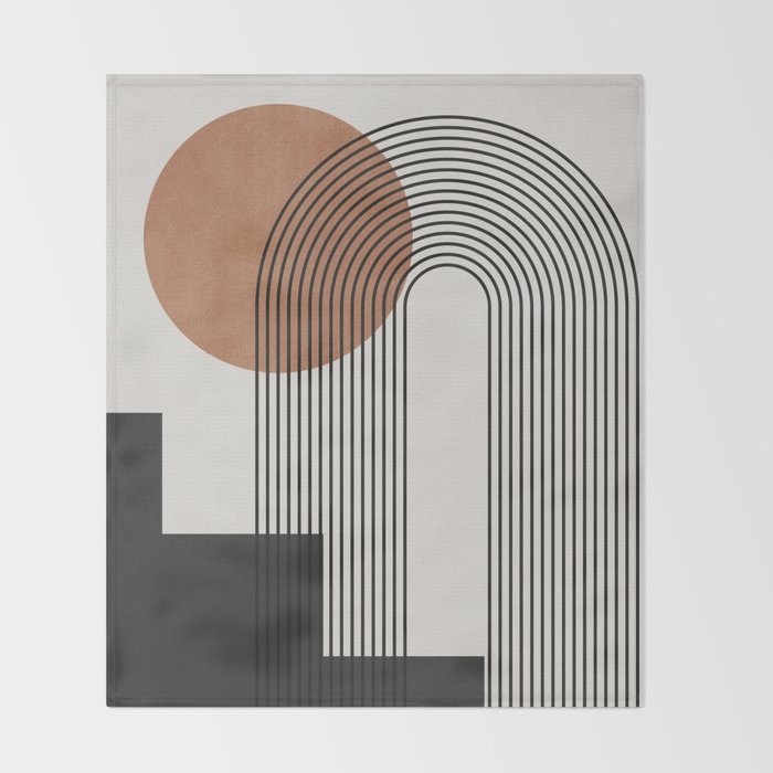 Mid Century Abstract Geometric 5 Throw Blanket Gallery Image 2