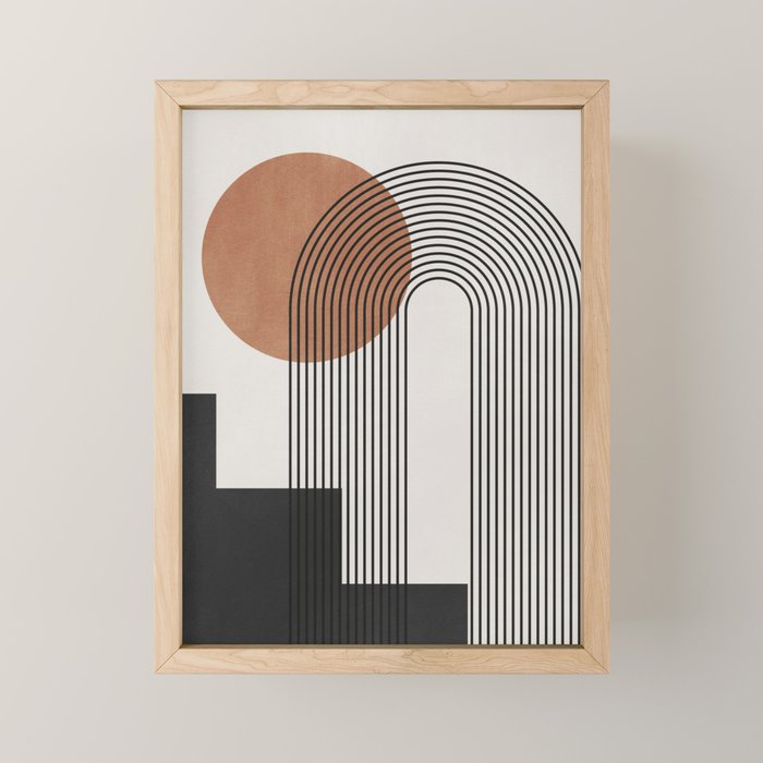 Mid Century Abstract Geometric 5 Mini Art Print Gallery Image 1