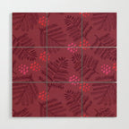 Winter & Woodsy Pine Trees in Ruby Red Wood Wall Art Gallery Image 1