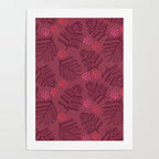 Winter & Woodsy Pine Trees in Ruby Red Poster Gallery Image 4