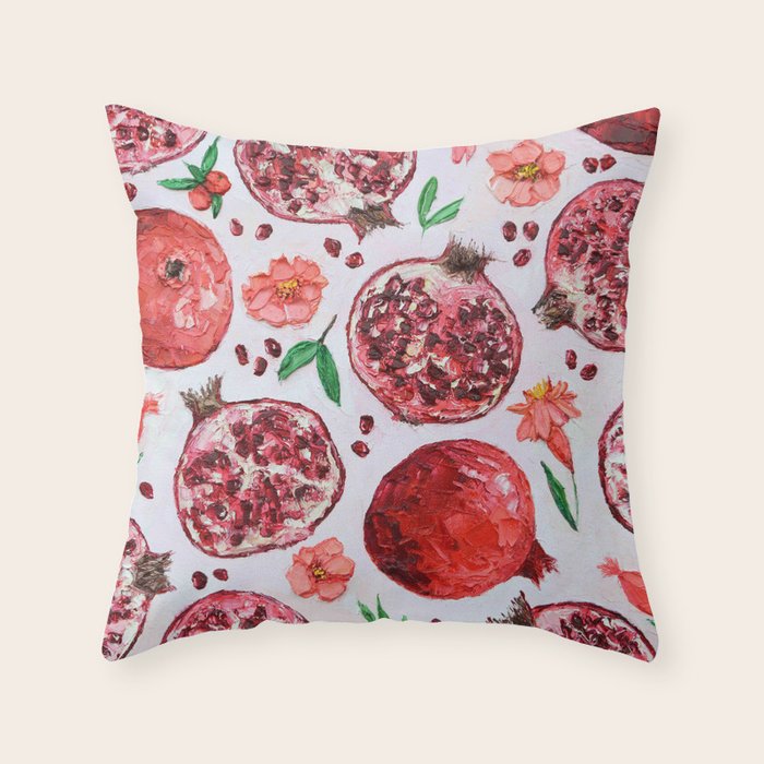 Pomegranate Party Throw Pillow Gallery Image 1