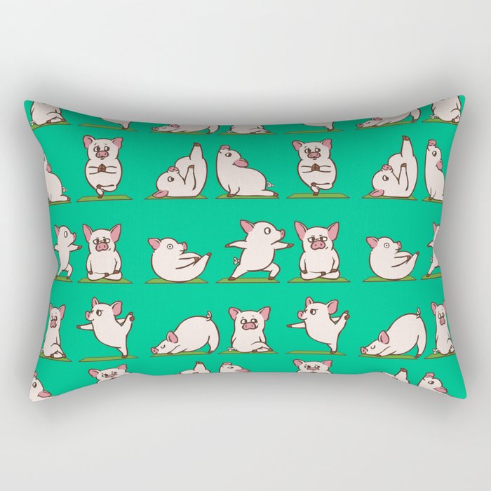 Pig Yoga Rectangular Pillow Gallery Image 2