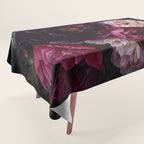 Nostalgic Lush Baroque Night Flowers Tablecloth Gallery Image 1